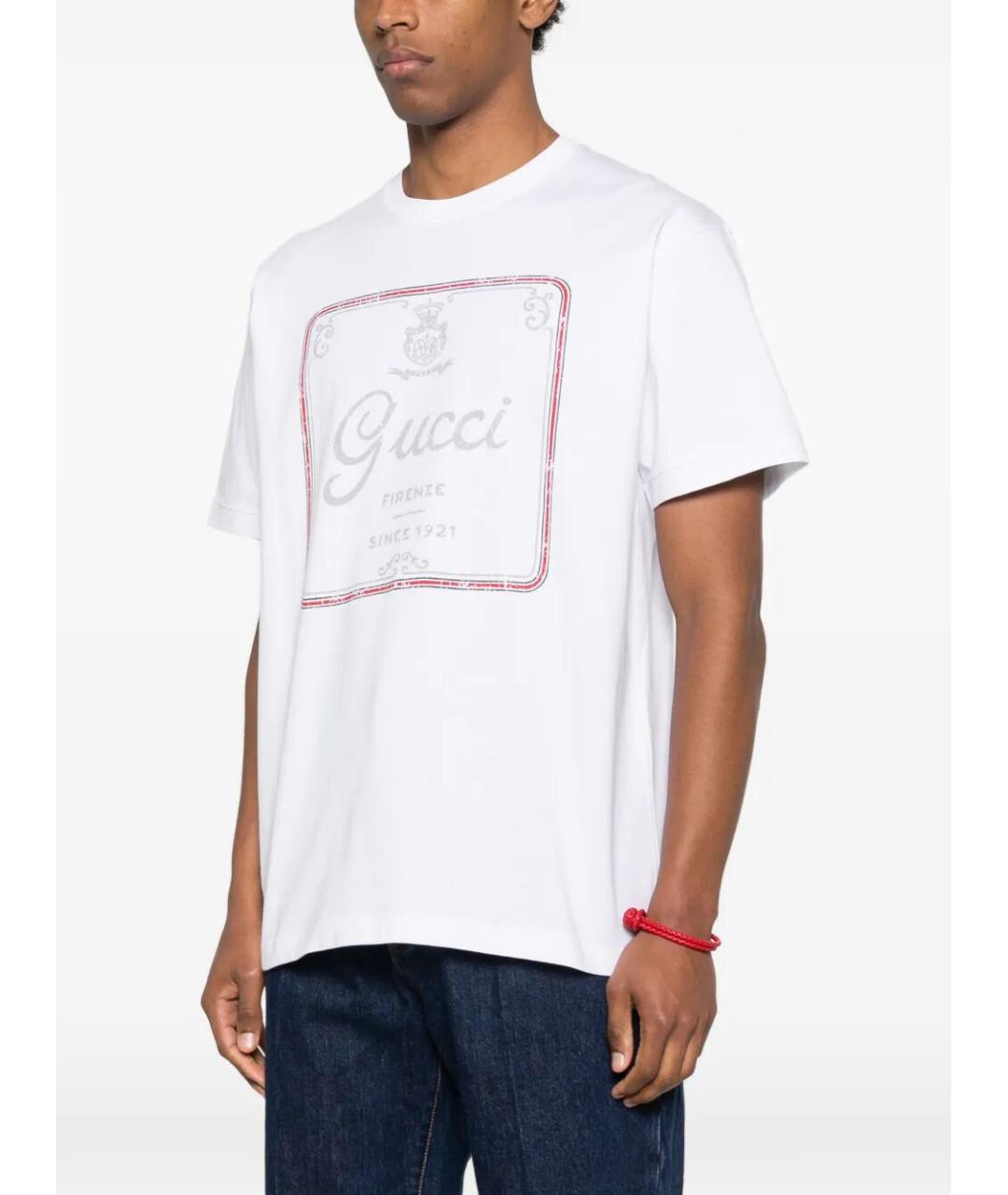 GUCCI Белая хлопковая футболка, фото 3