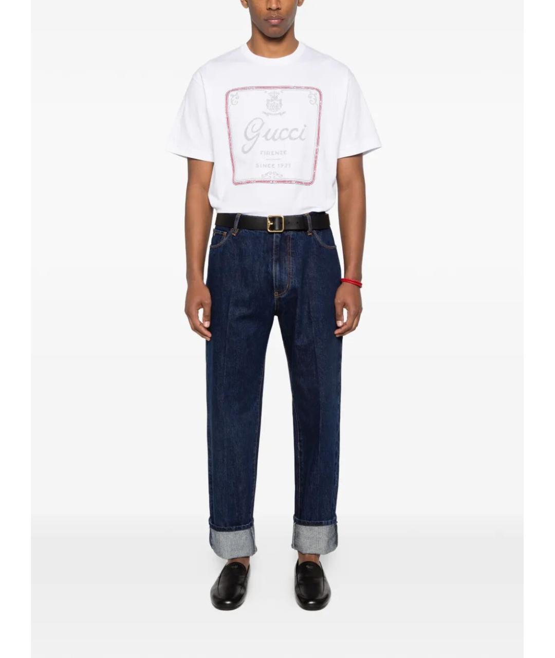 GUCCI Белая хлопковая футболка, фото 2