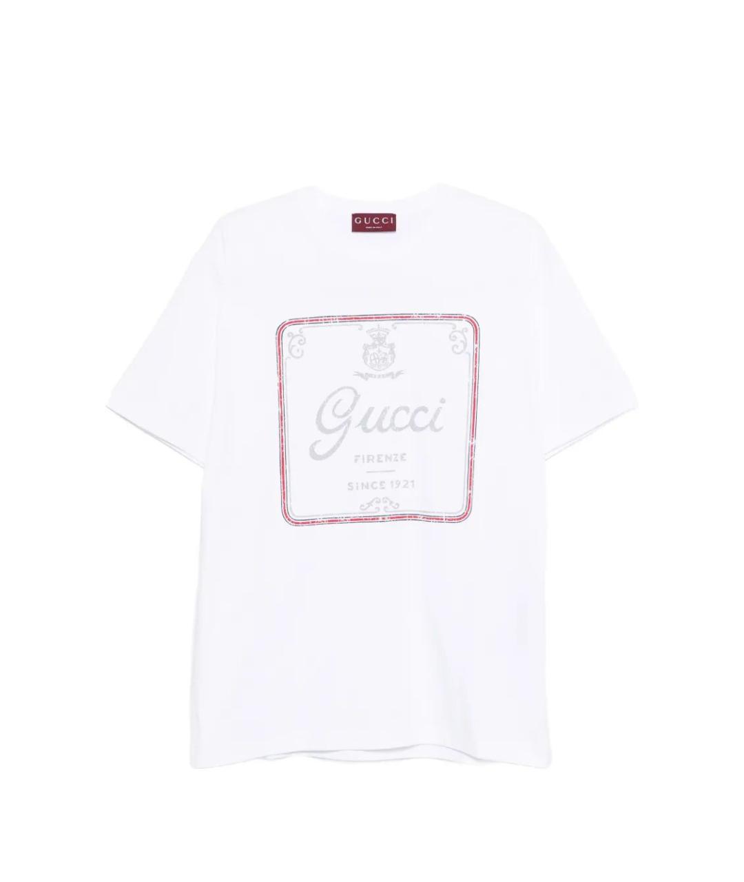 GUCCI Белая хлопковая футболка, фото 1