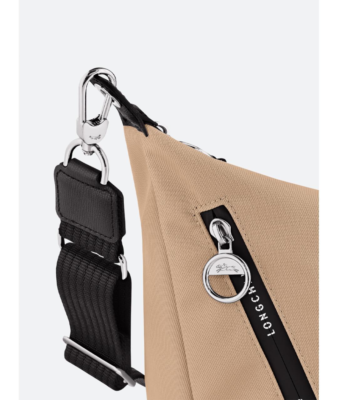 LONGCHAMP Бежевая синтетическая сумка через плечо, фото 5