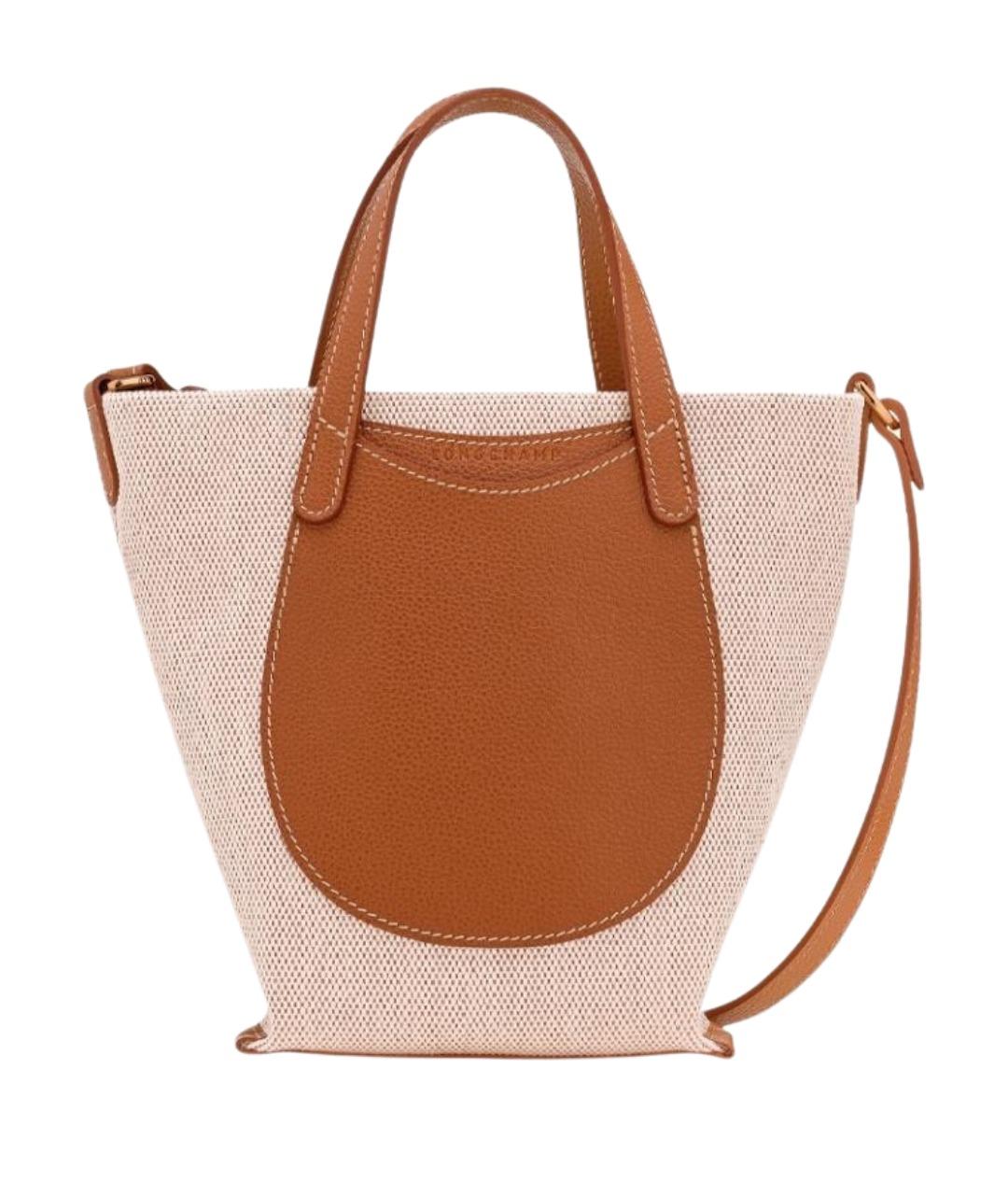 LONGCHAMP Бежевая тканевая сумка тоут, фото 1