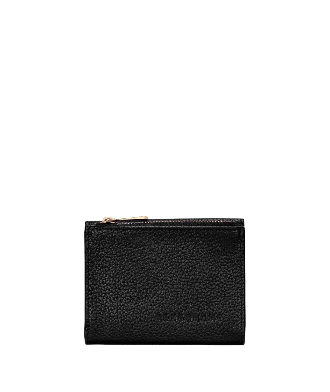 LONGCHAMP Черный кожаный кошелек, фото 1