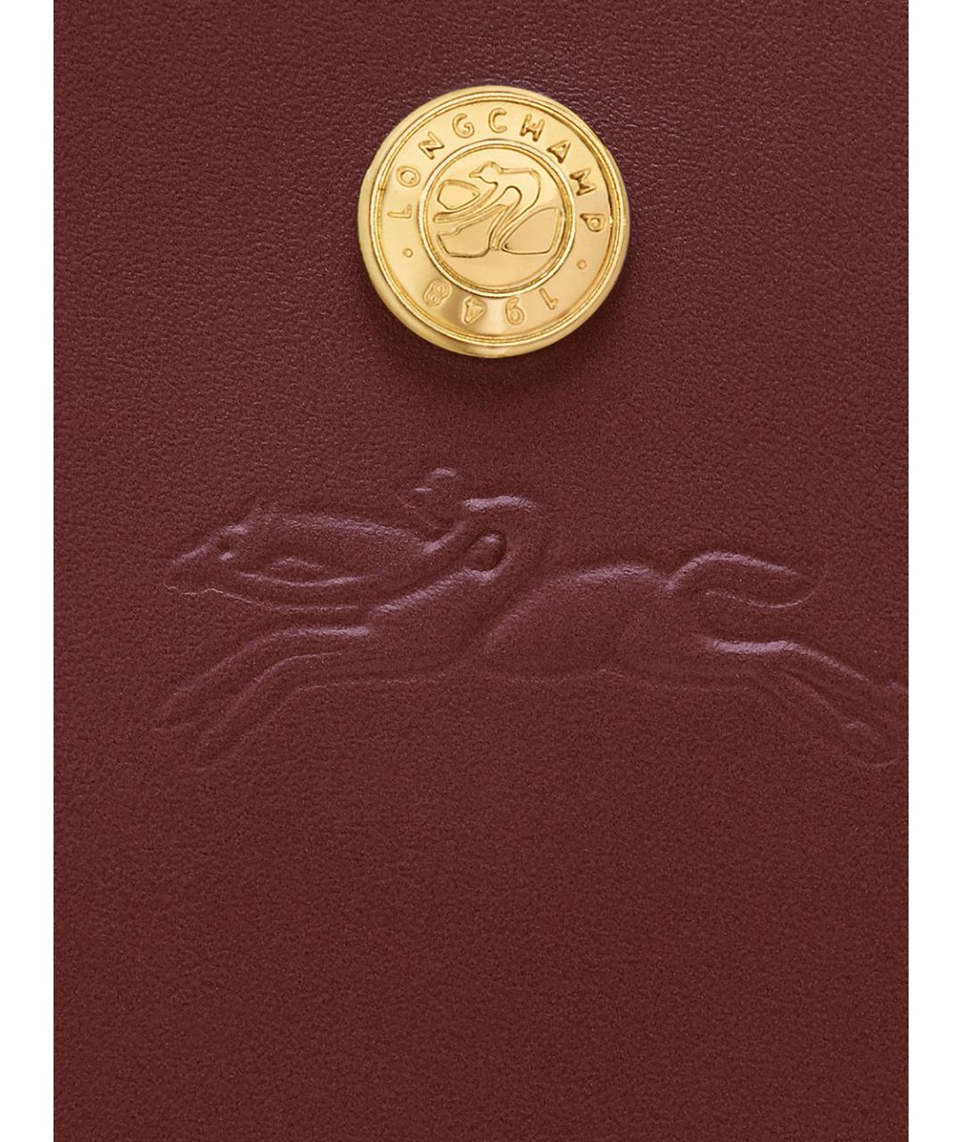 LONGCHAMP Бордовая кожаная сумка через плечо, фото 5