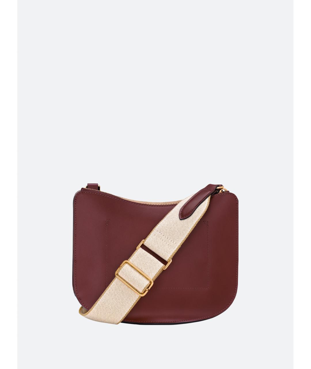 LONGCHAMP Бордовая кожаная сумка через плечо, фото 2