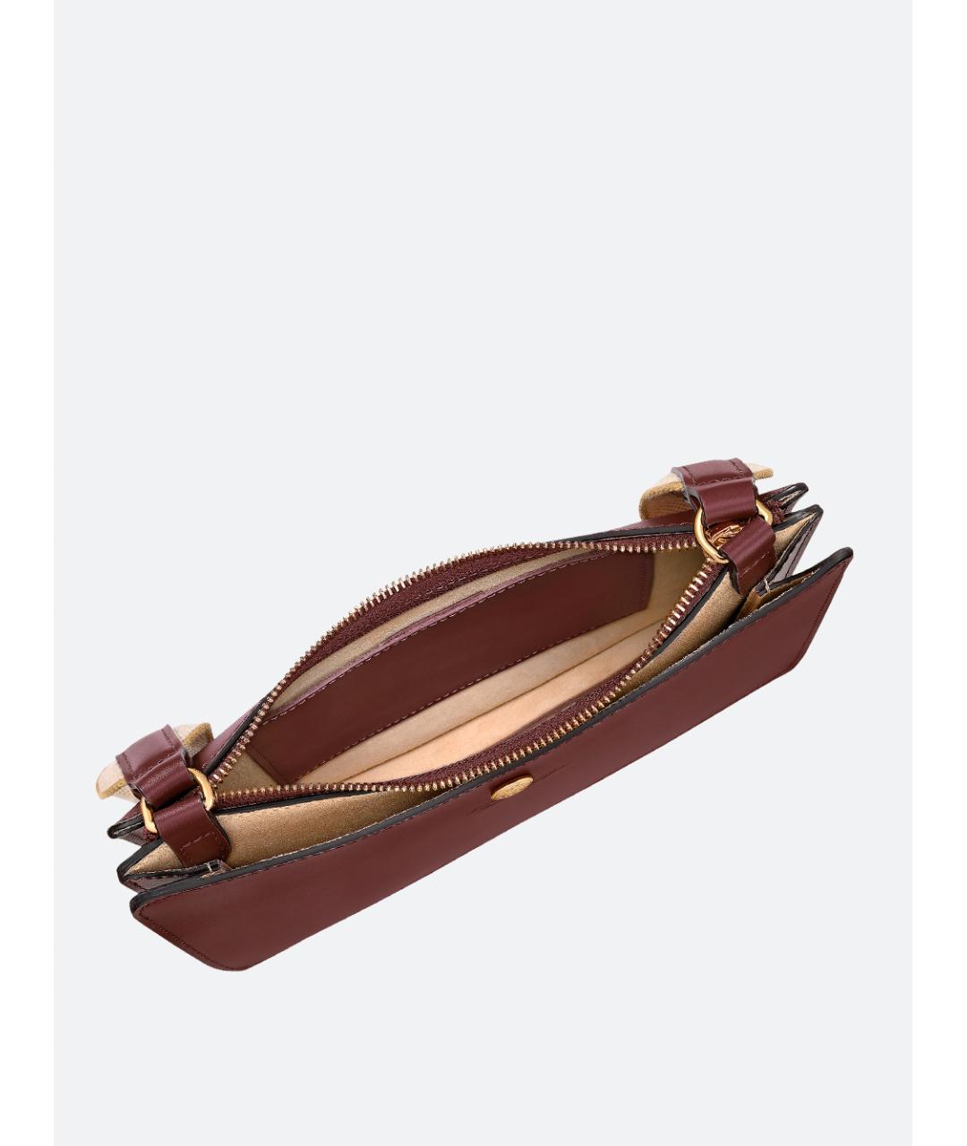 LONGCHAMP Бордовая кожаная сумка через плечо, фото 4