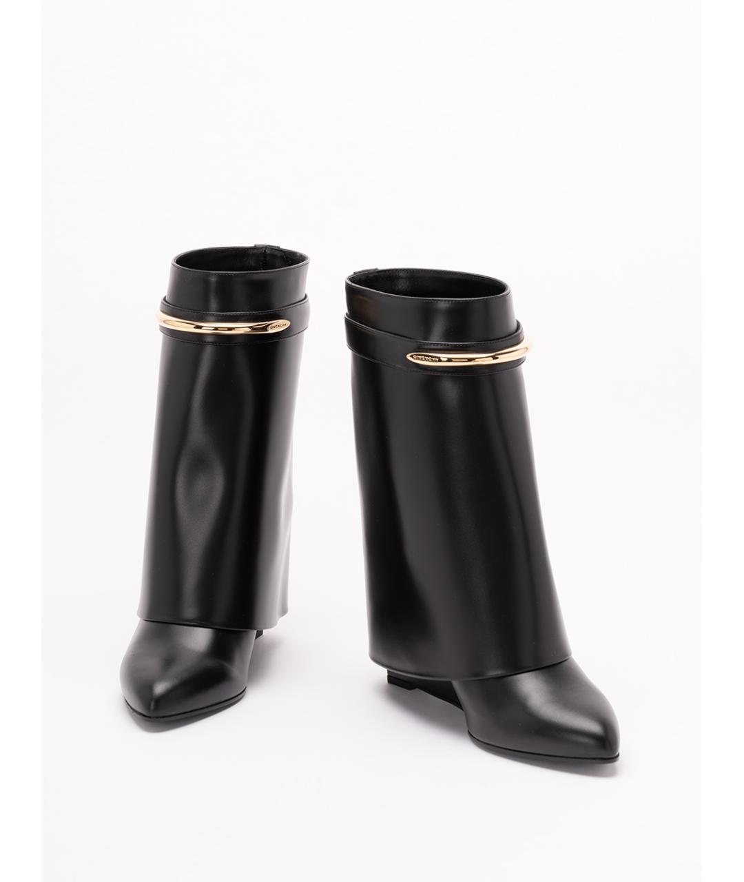GIVENCHY Черные кожаные сапоги, фото 2