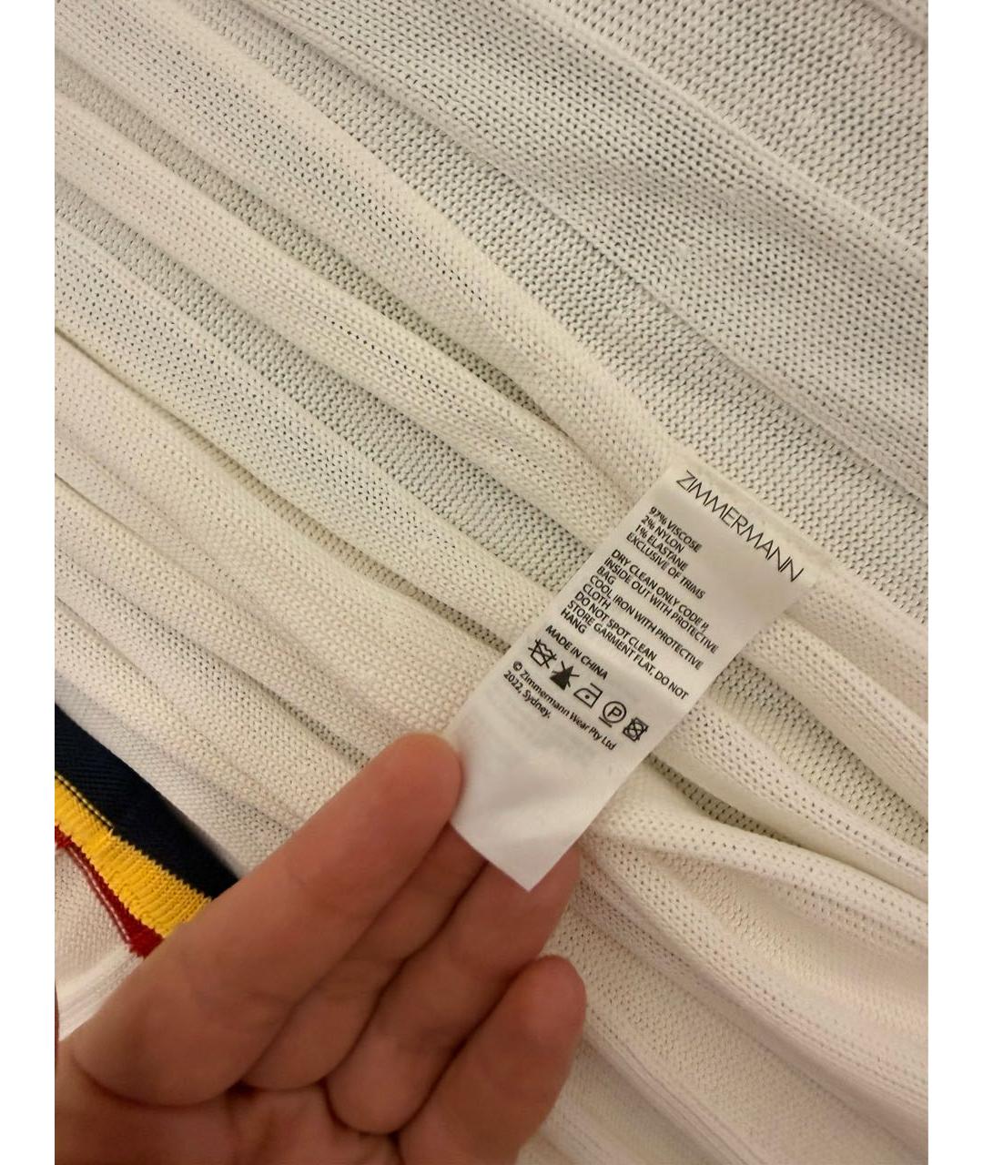 ZIMMERMANN Белая вискозная юбка миди, фото 4