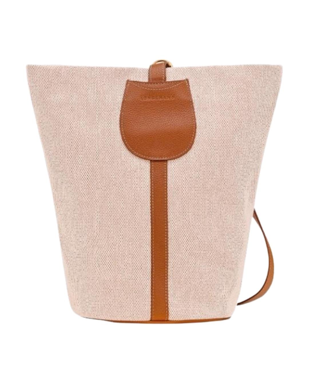 LONGCHAMP Бежевая тканевая сумка тоут, фото 1