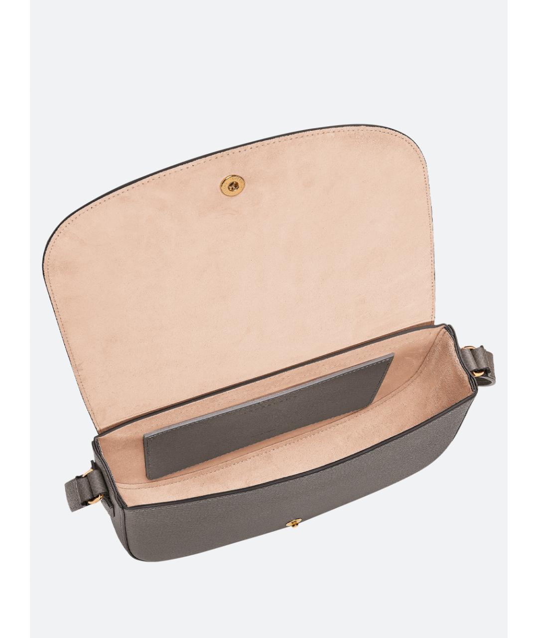 LONGCHAMP Серая кожаная сумка через плечо, фото 4