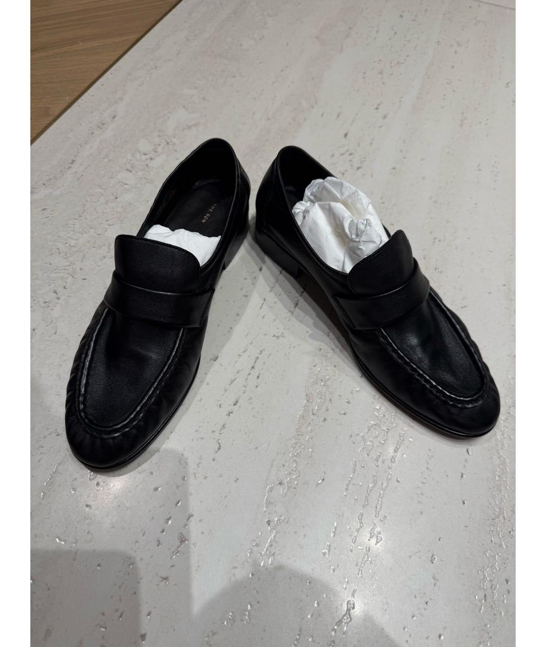 THE ROW Черные кожаные лоферы, фото 5