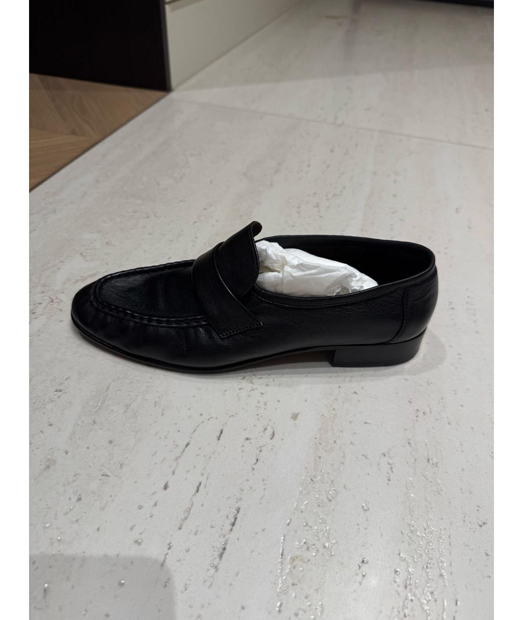 THE ROW Черные кожаные лоферы, фото 8