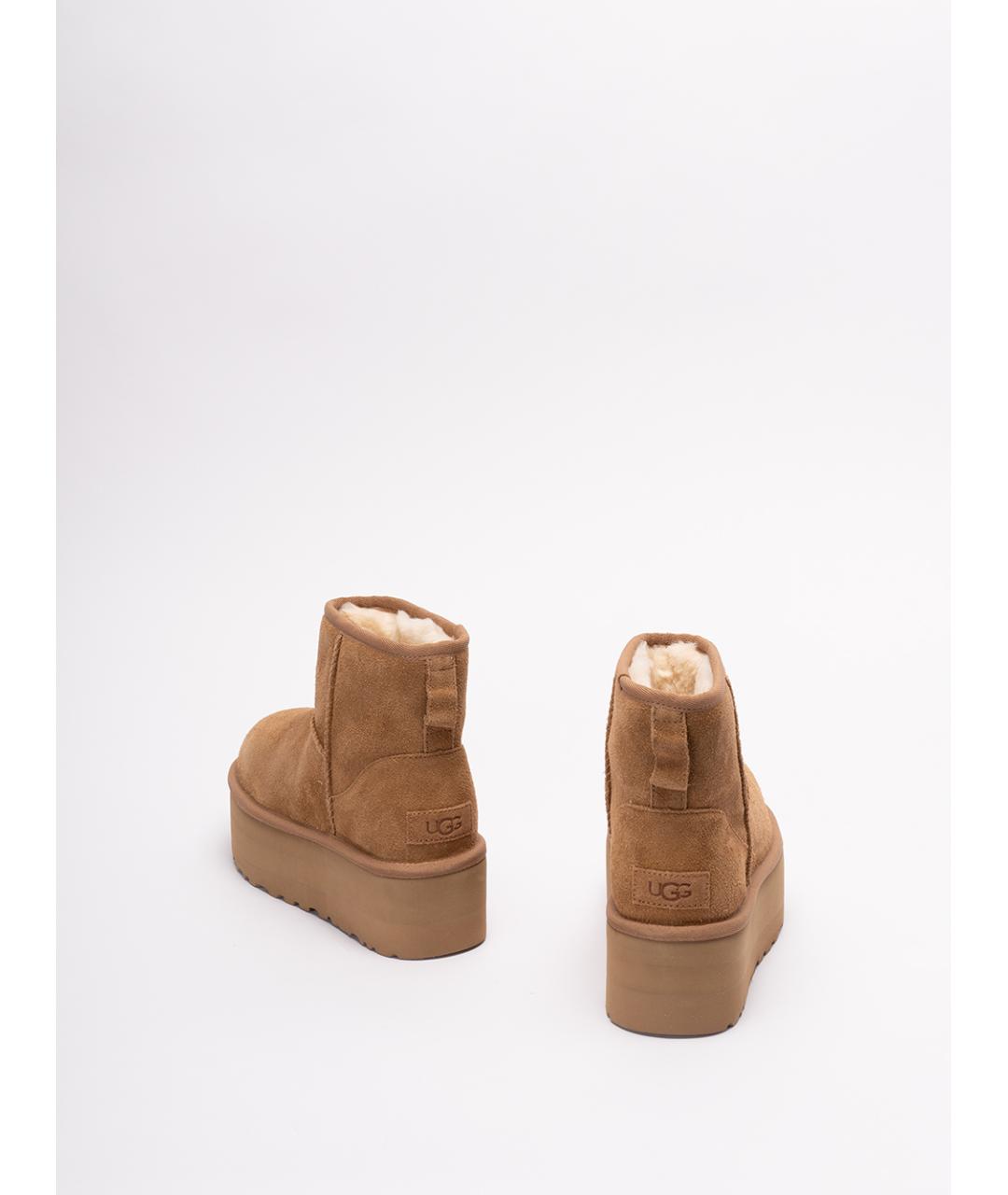 UGG AUSTRALIA Бежевые кожаные ботинки, фото 3