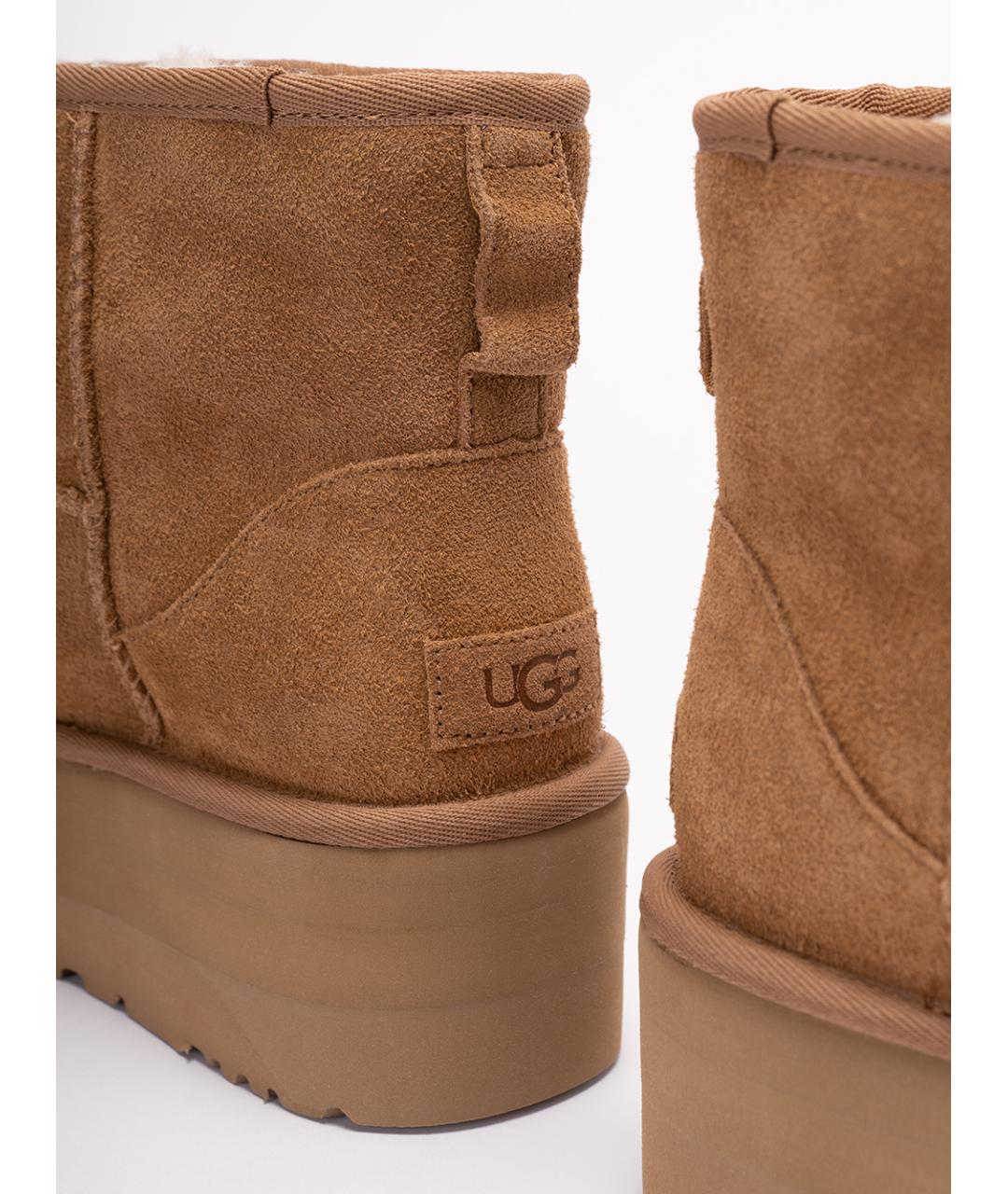UGG AUSTRALIA Бежевые кожаные ботинки, фото 5