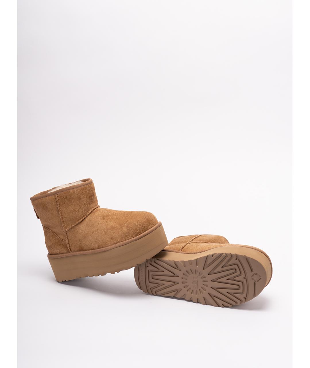 UGG AUSTRALIA Бежевые кожаные ботинки, фото 4