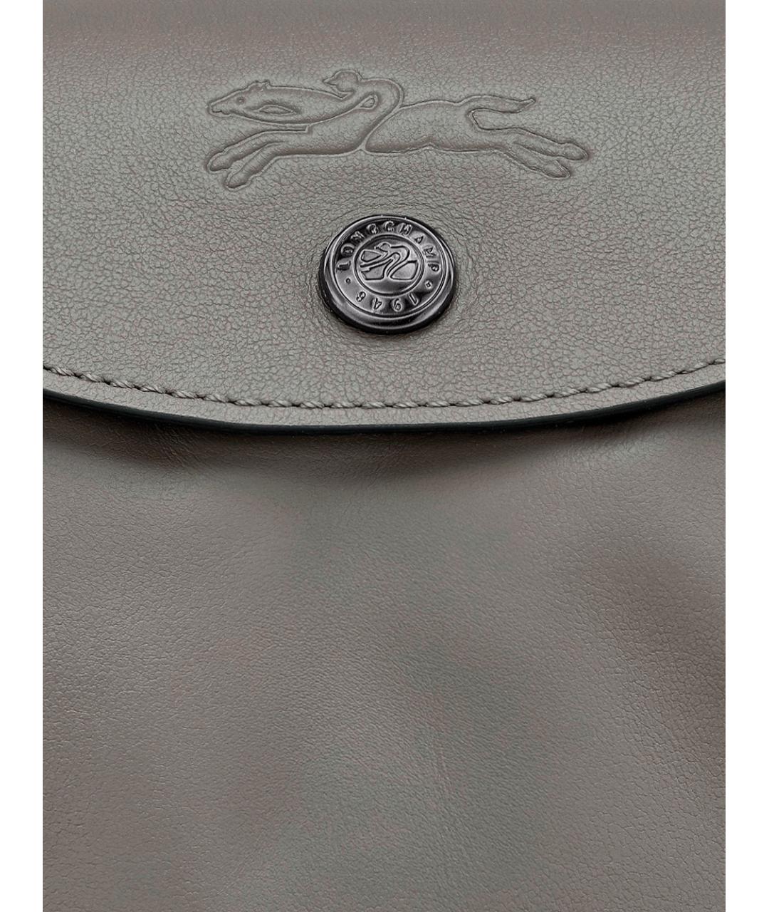 LONGCHAMP Серая кожаная сумка через плечо, фото 5