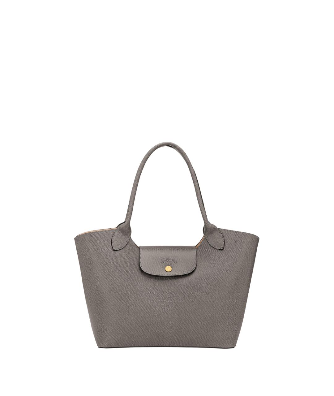 LONGCHAMP Серая кожаная сумка тоут, фото 1