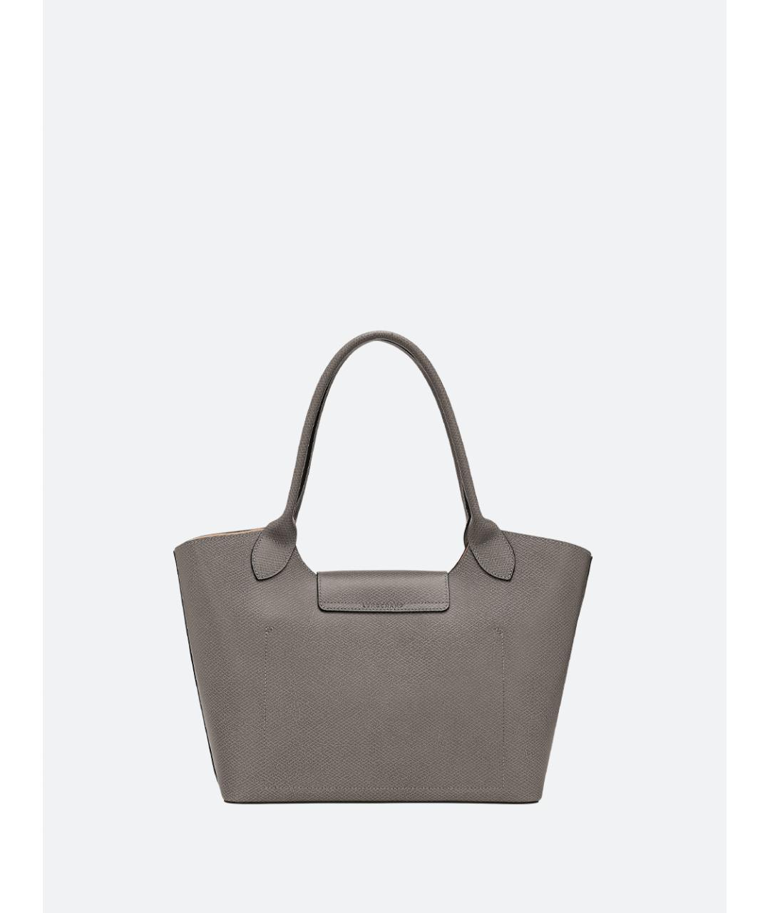 LONGCHAMP Серая кожаная сумка тоут, фото 2