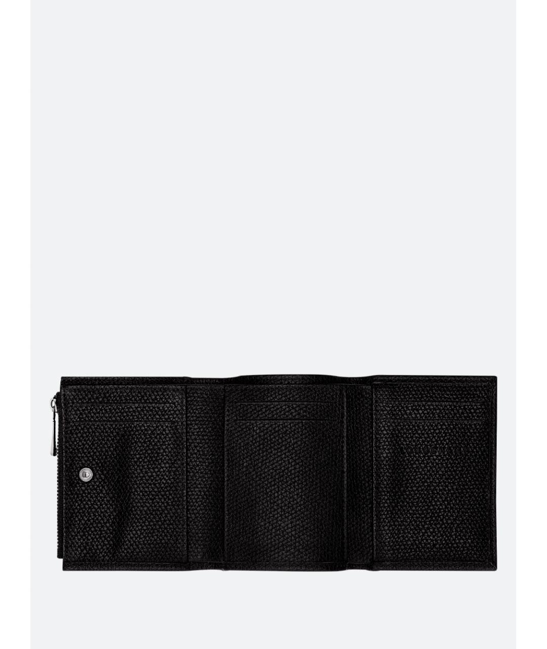 LONGCHAMP Черный кожаный кошелек, фото 3
