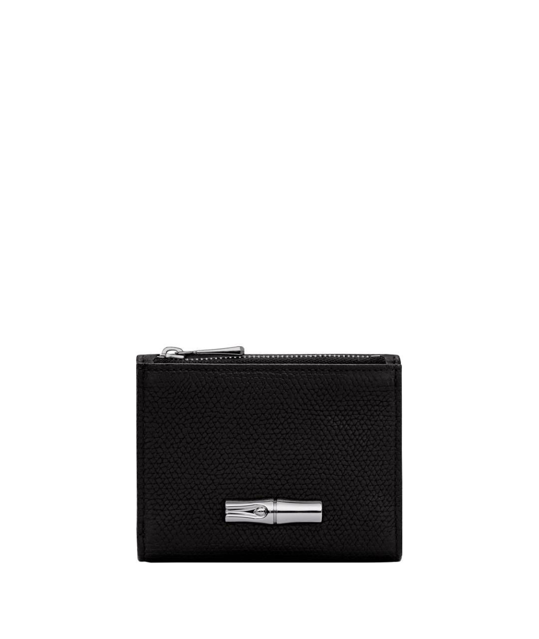 LONGCHAMP Черный кожаный кошелек, фото 1