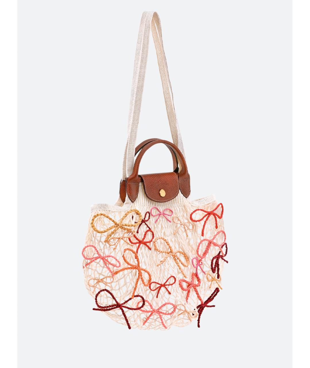 LONGCHAMP Бежевая хлопковая сумка через плечо, фото 3