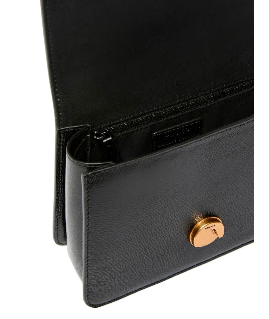 PINKO Черная кожаная сумка с короткими ручками, фото 3