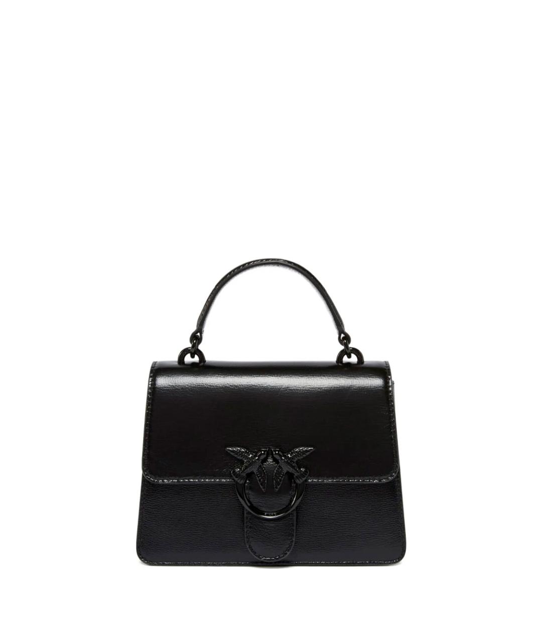 PINKO Черная кожаная сумка с короткими ручками, фото 1