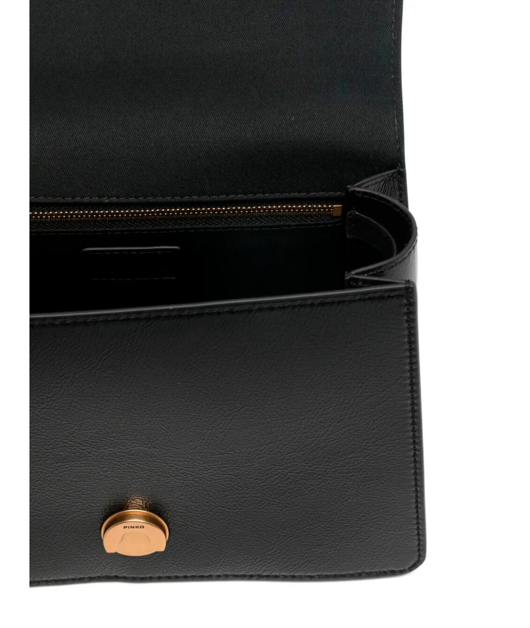 PINKO Черная кожаная сумка с короткими ручками, фото 4