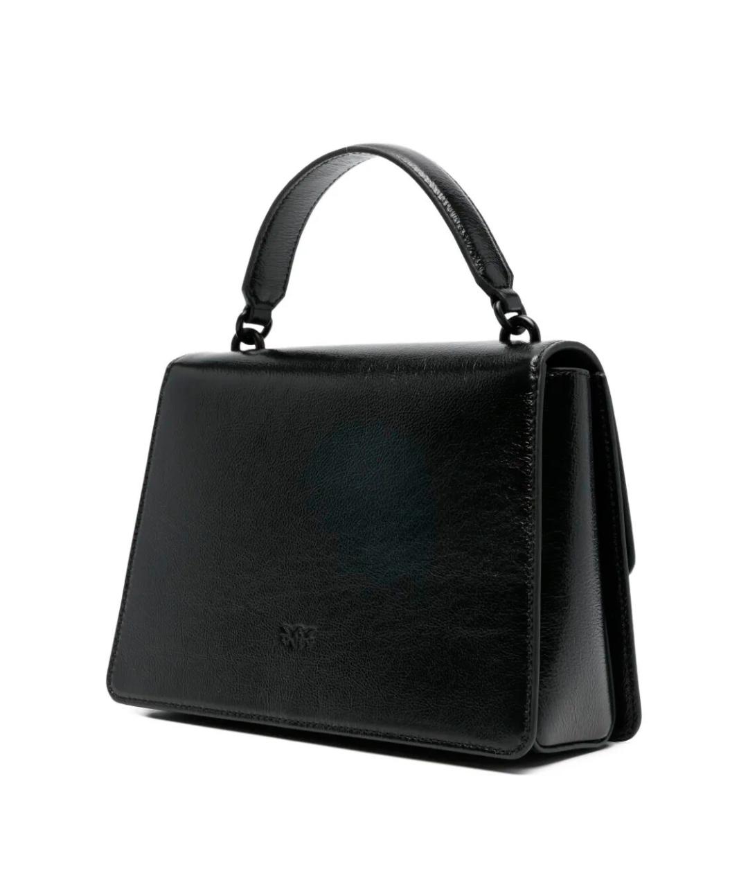 PINKO Черная кожаная сумка с короткими ручками, фото 2