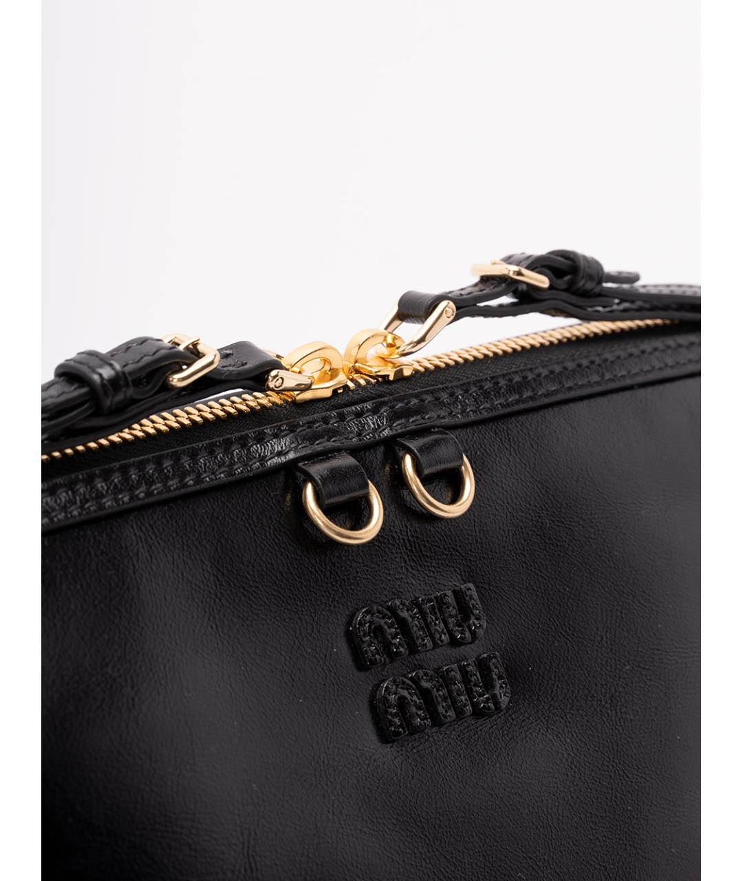 MIU MIU Черная кожаная сумка через плечо, фото 4