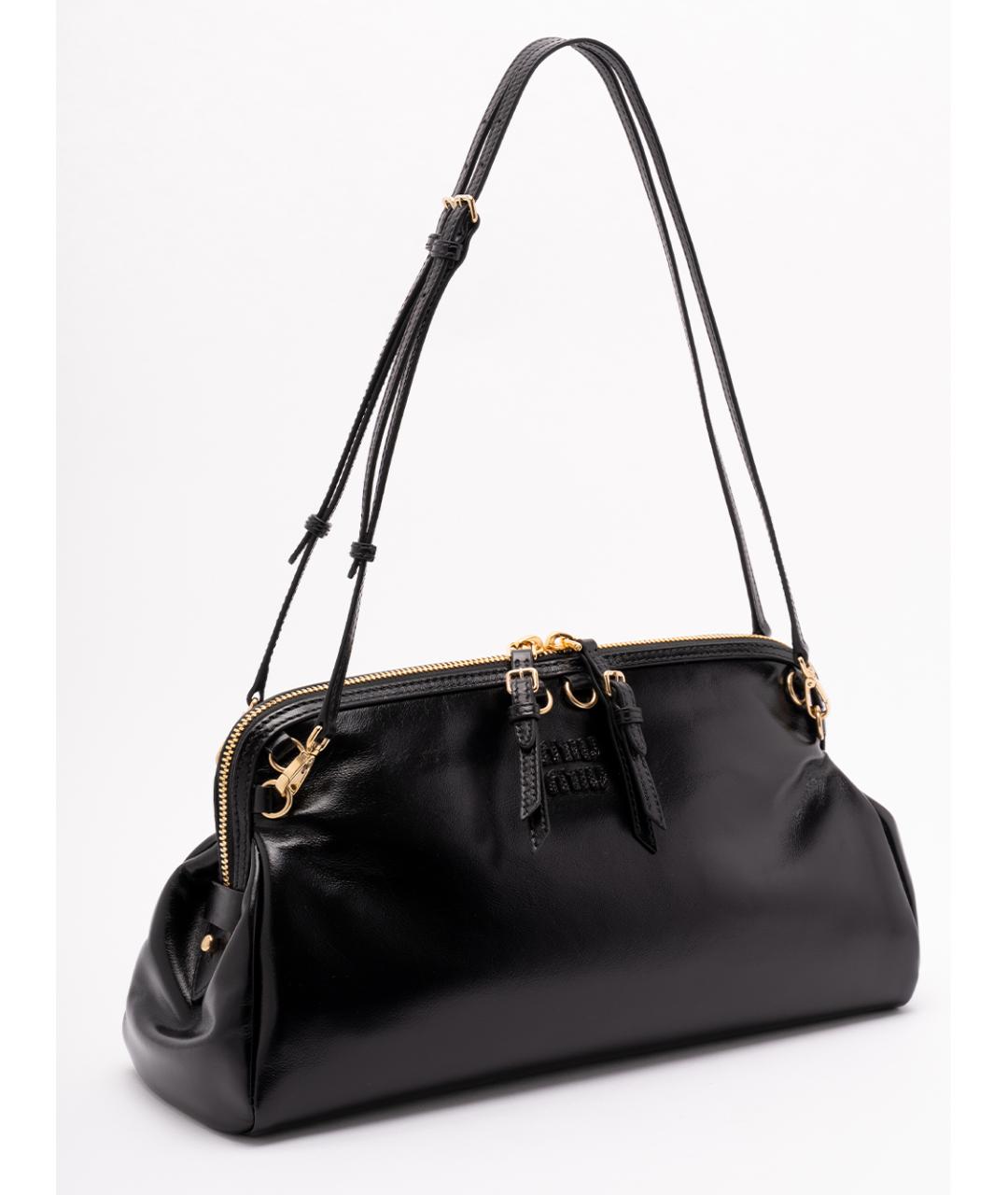 MIU MIU Черная кожаная сумка через плечо, фото 3