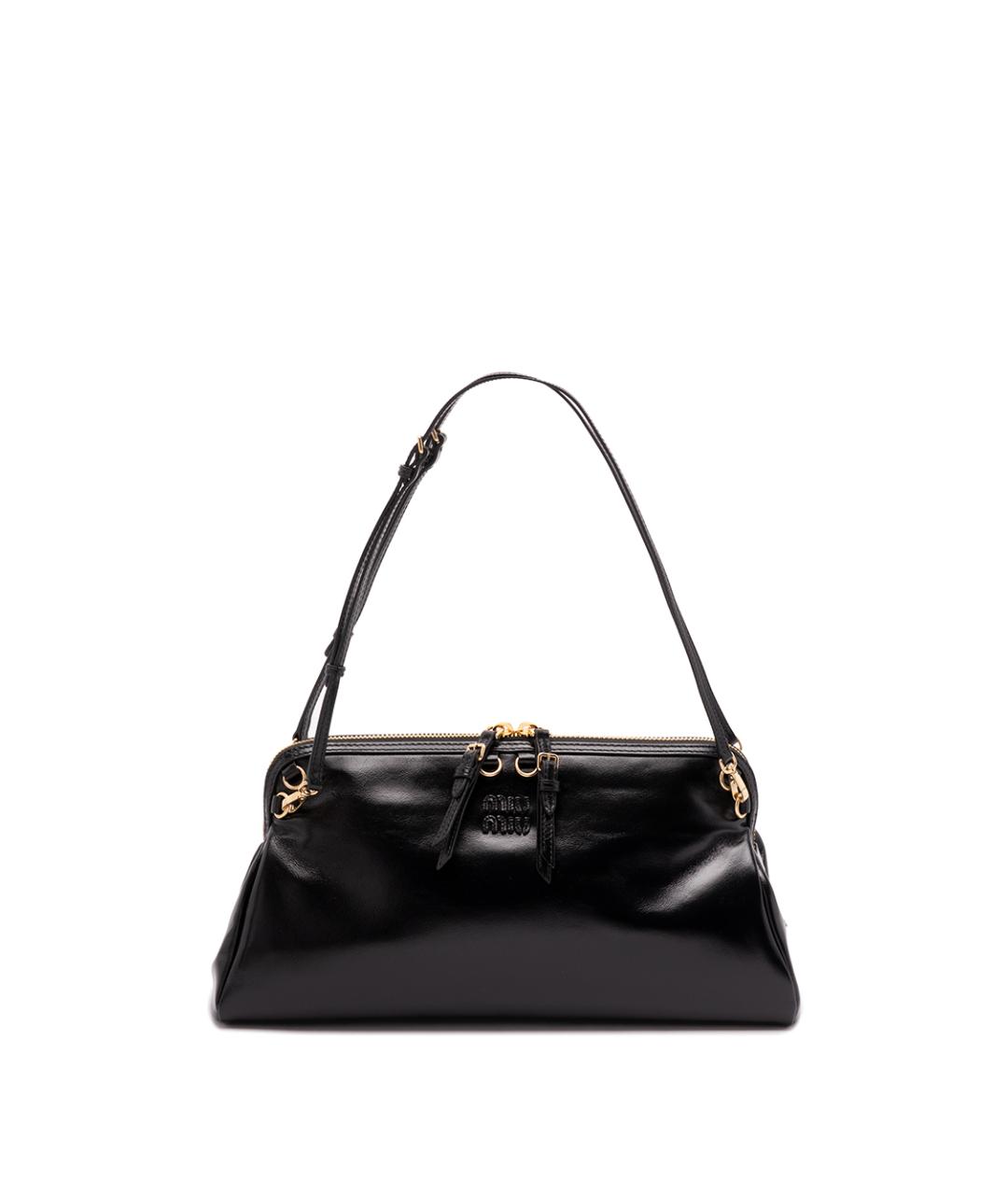 MIU MIU Черная кожаная сумка через плечо, фото 1