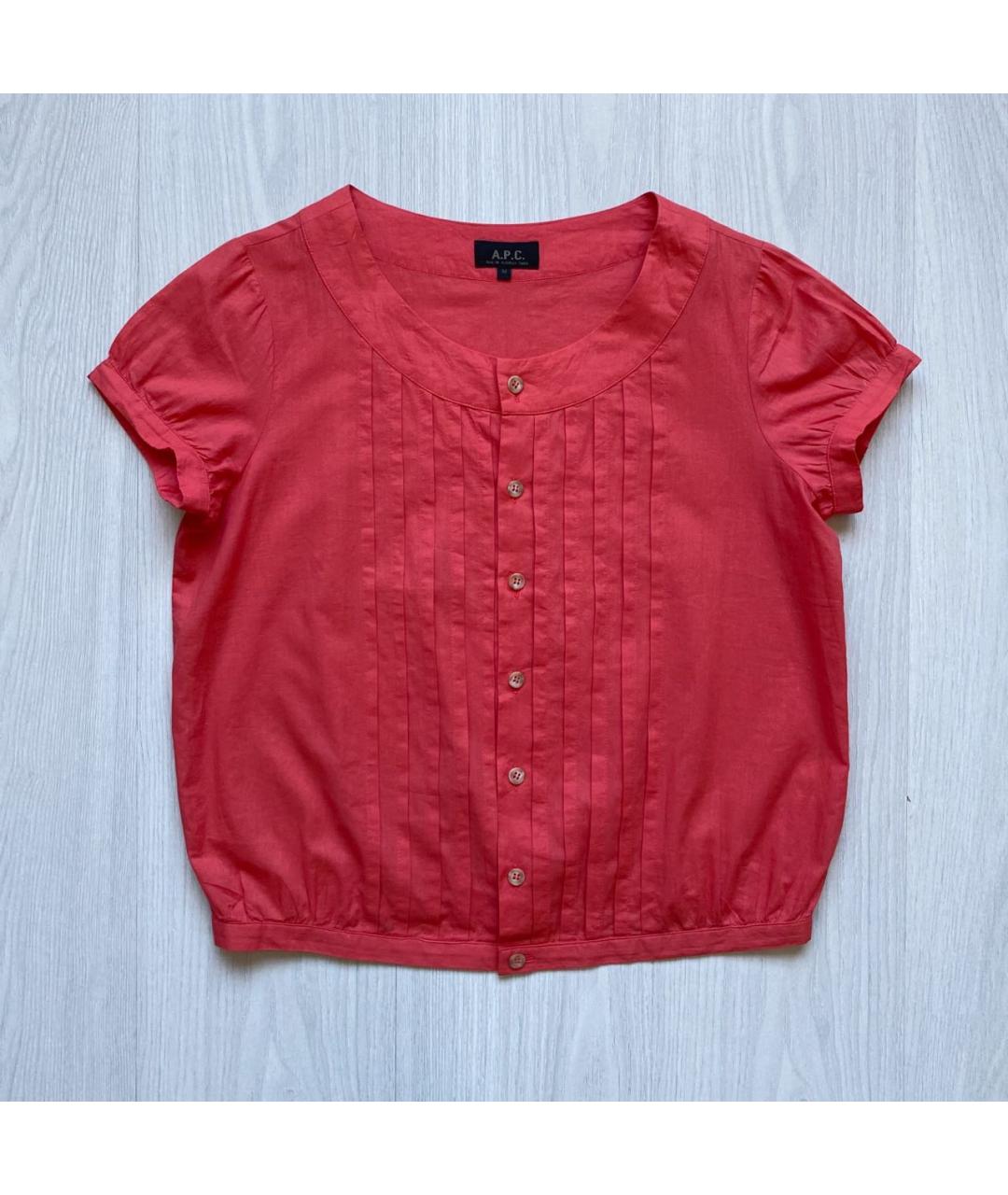 A.P.C. Коралловая хлопковая рубашка, фото 7