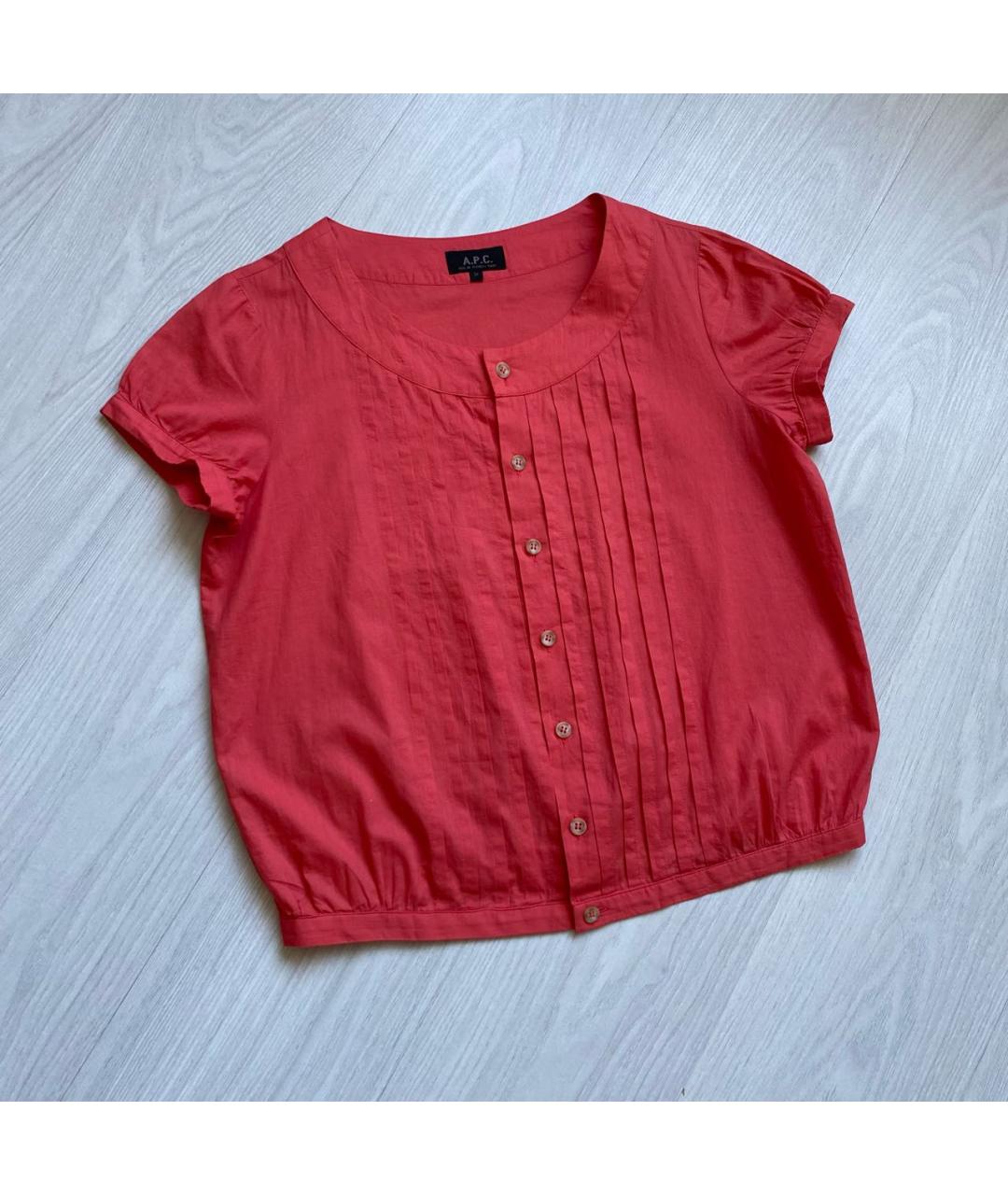 A.P.C. Коралловая хлопковая рубашка, фото 4