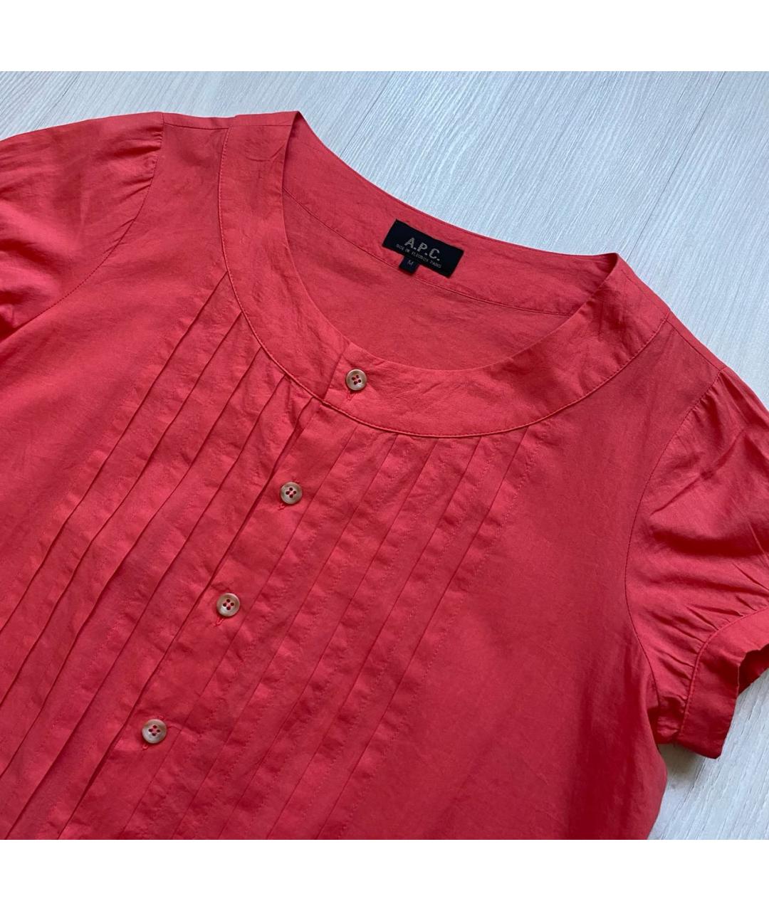 A.P.C. Коралловая хлопковая рубашка, фото 2