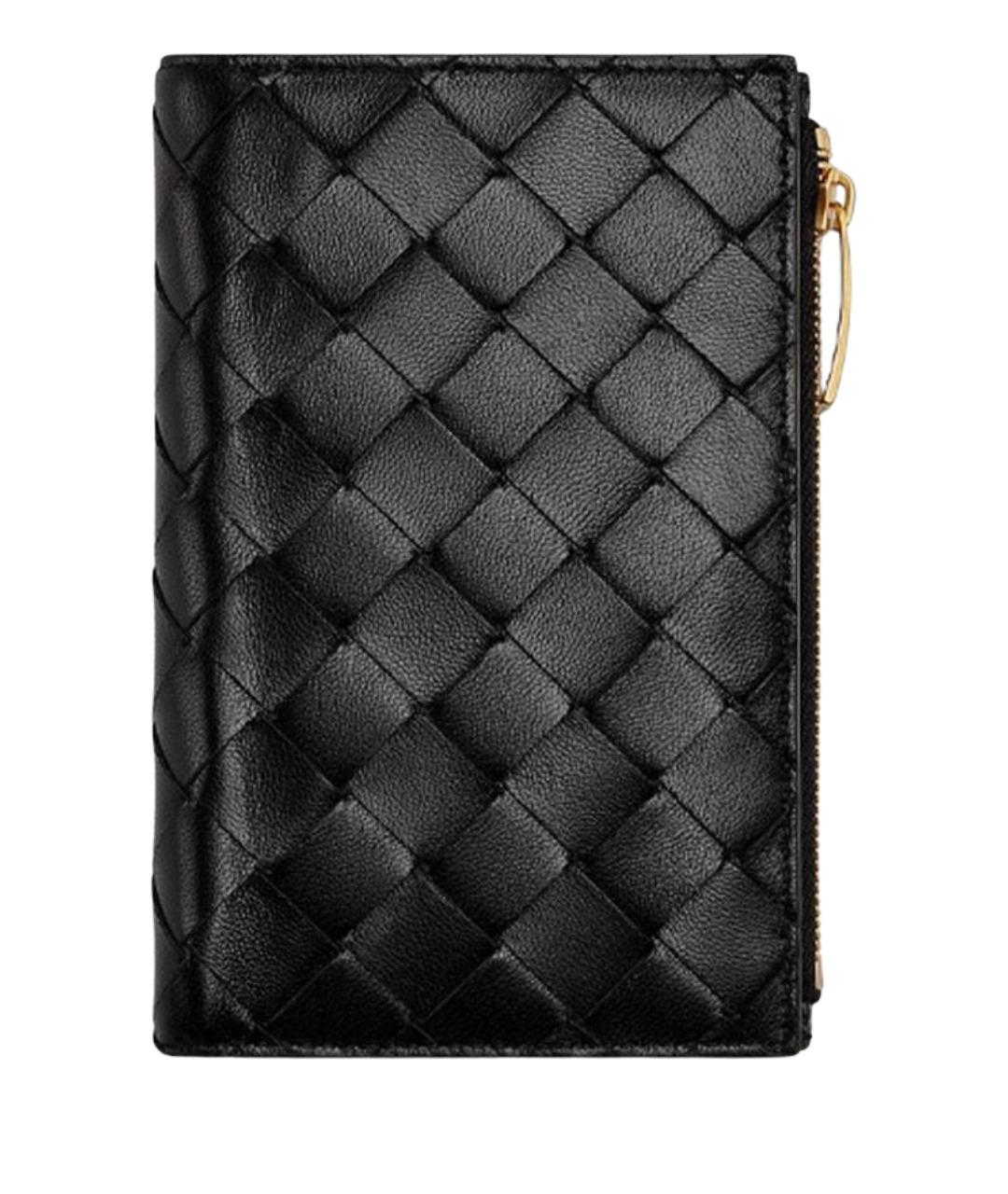 BOTTEGA VENETA Черный кожаный кошелек, фото 1