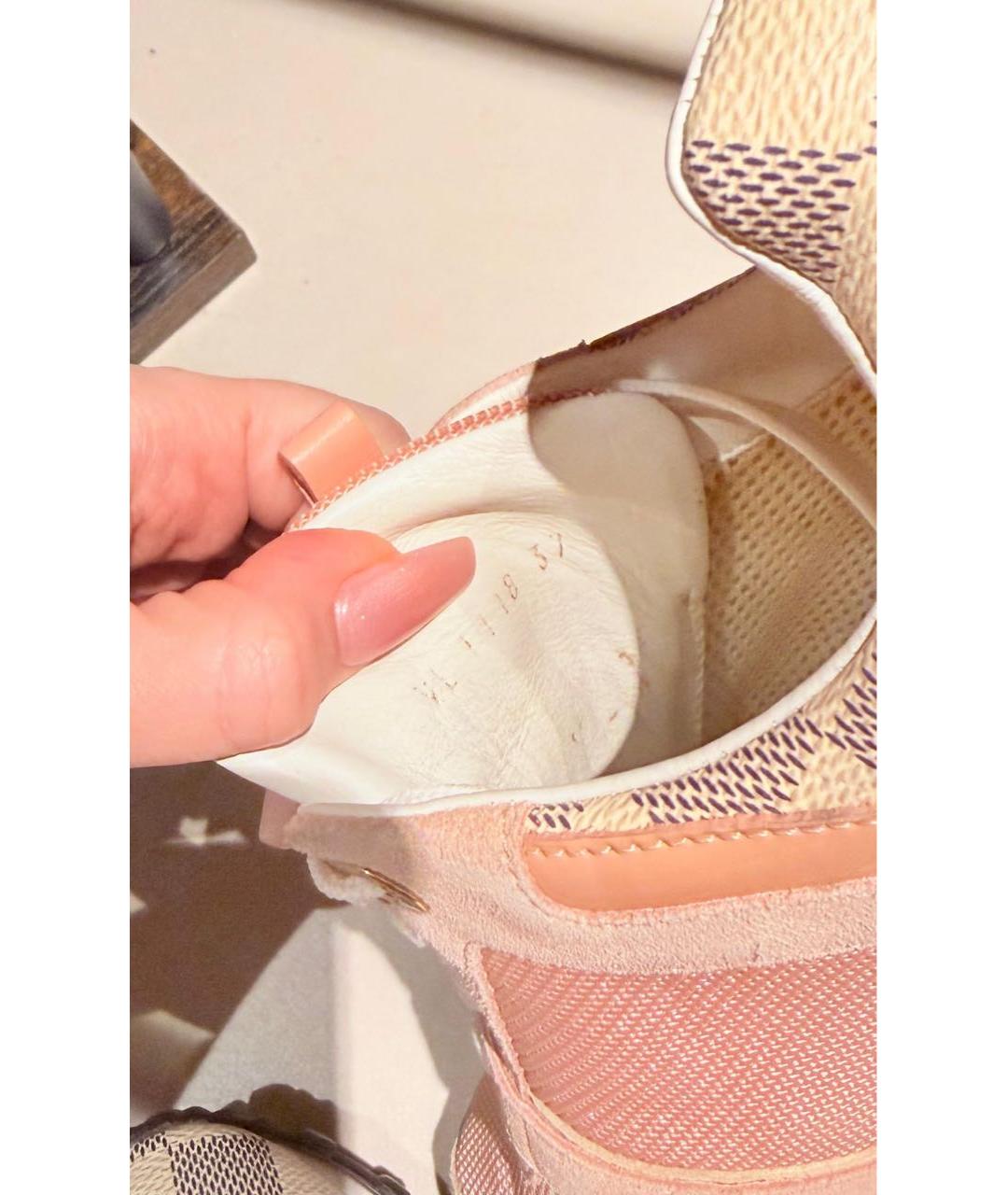 LOUIS VUITTON Розовые текстильные кроссовки, фото 6