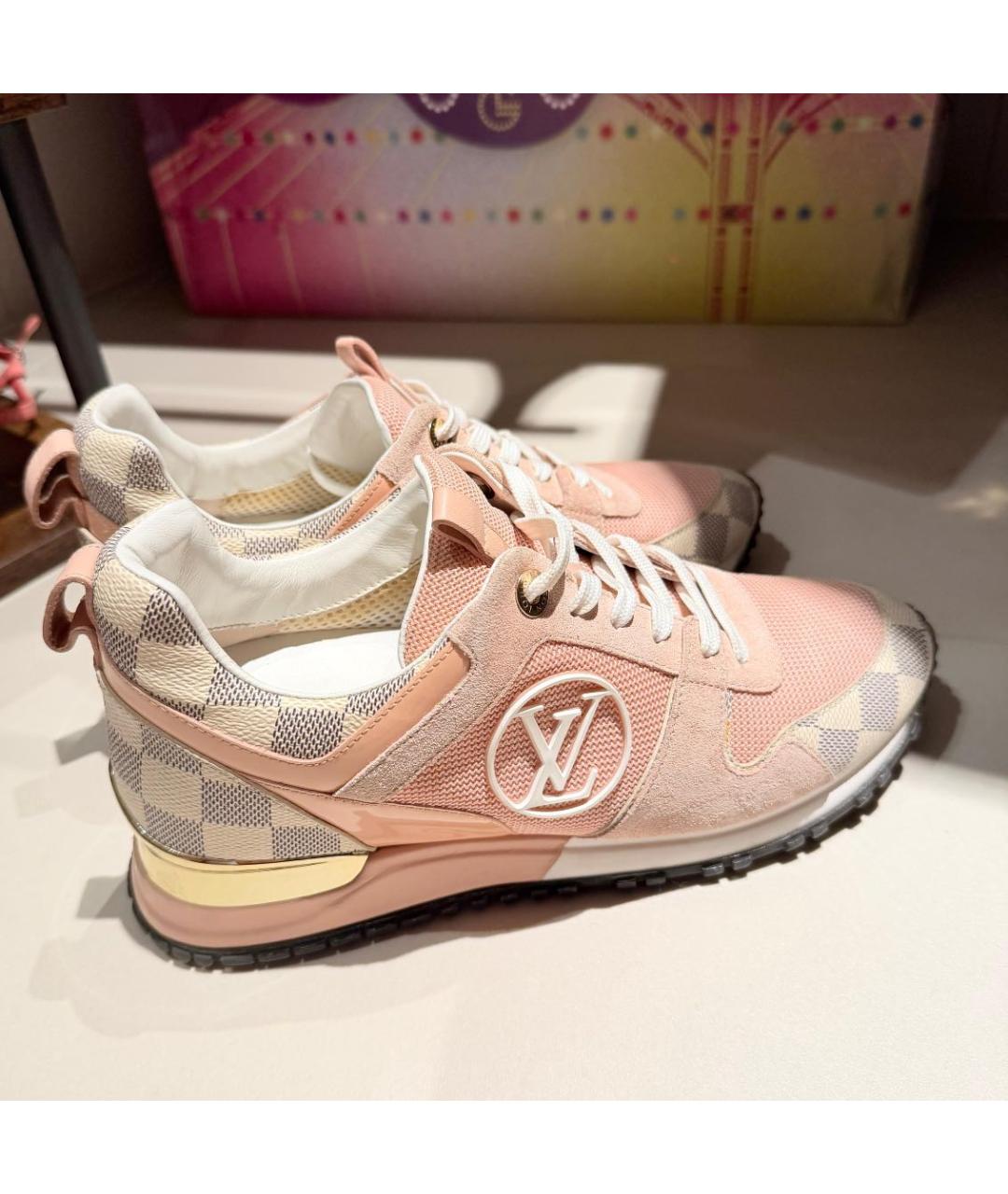 LOUIS VUITTON Розовые текстильные кроссовки, фото 7