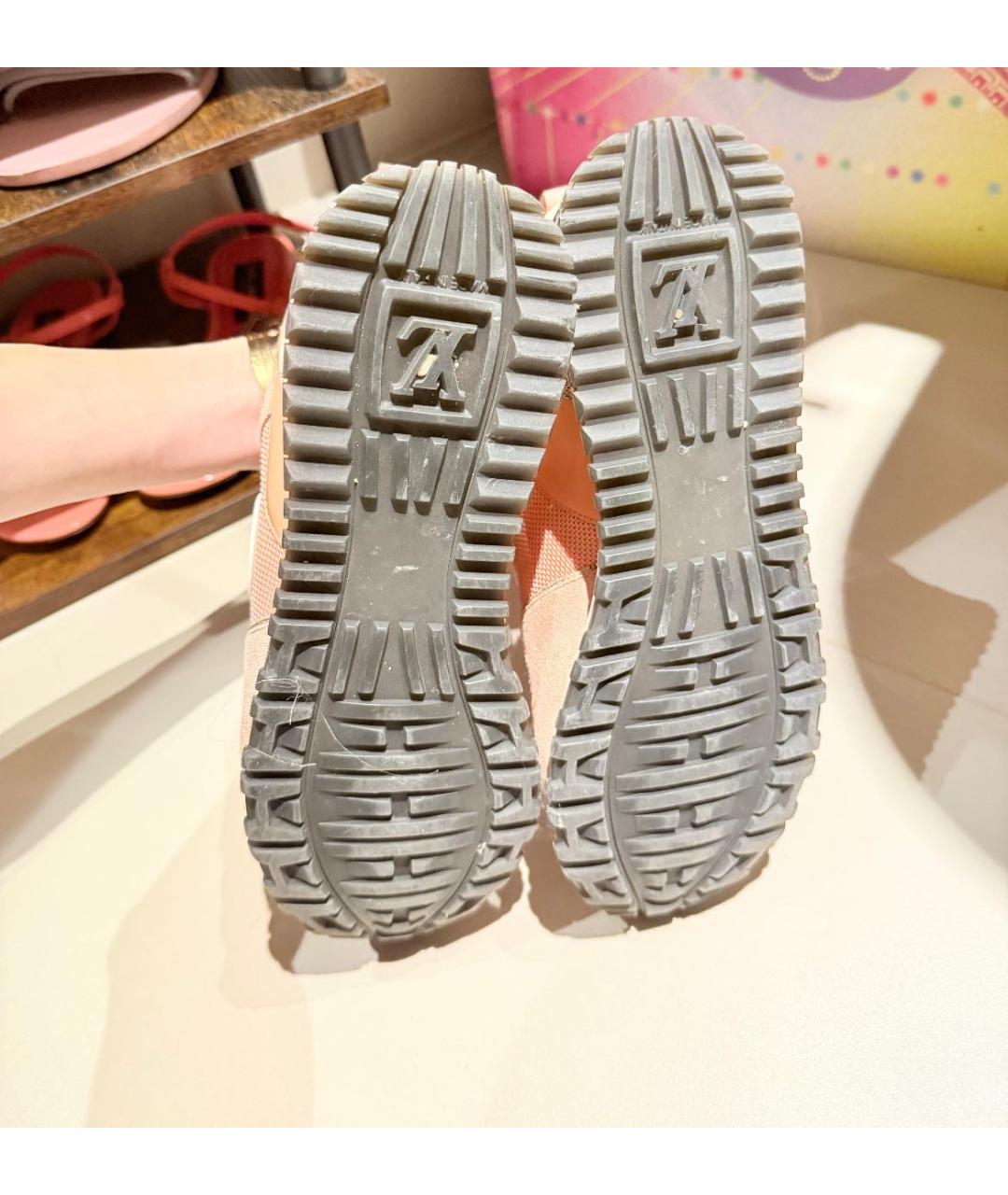 LOUIS VUITTON Розовые текстильные кроссовки, фото 5