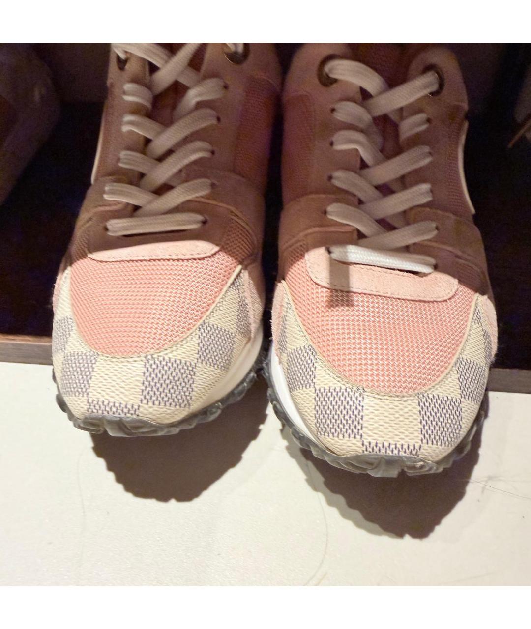 LOUIS VUITTON Розовые текстильные кроссовки, фото 3