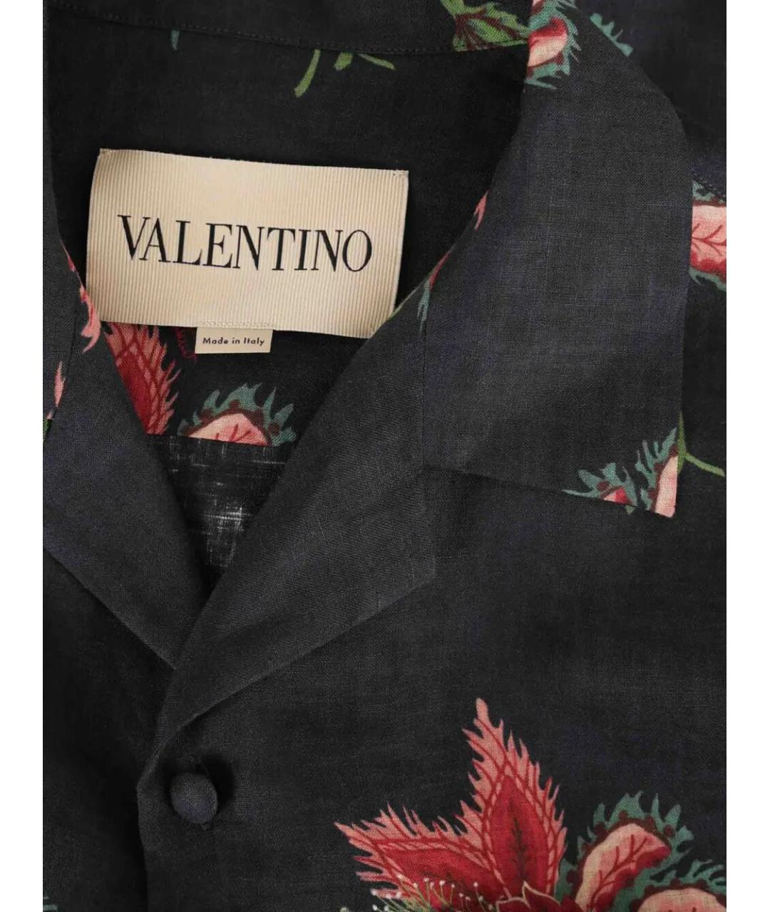 VALENTINO Черная льняная кэжуал рубашка, фото 3