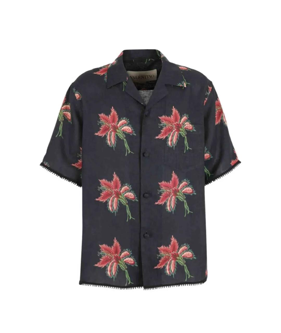 VALENTINO Черная льняная кэжуал рубашка, фото 1