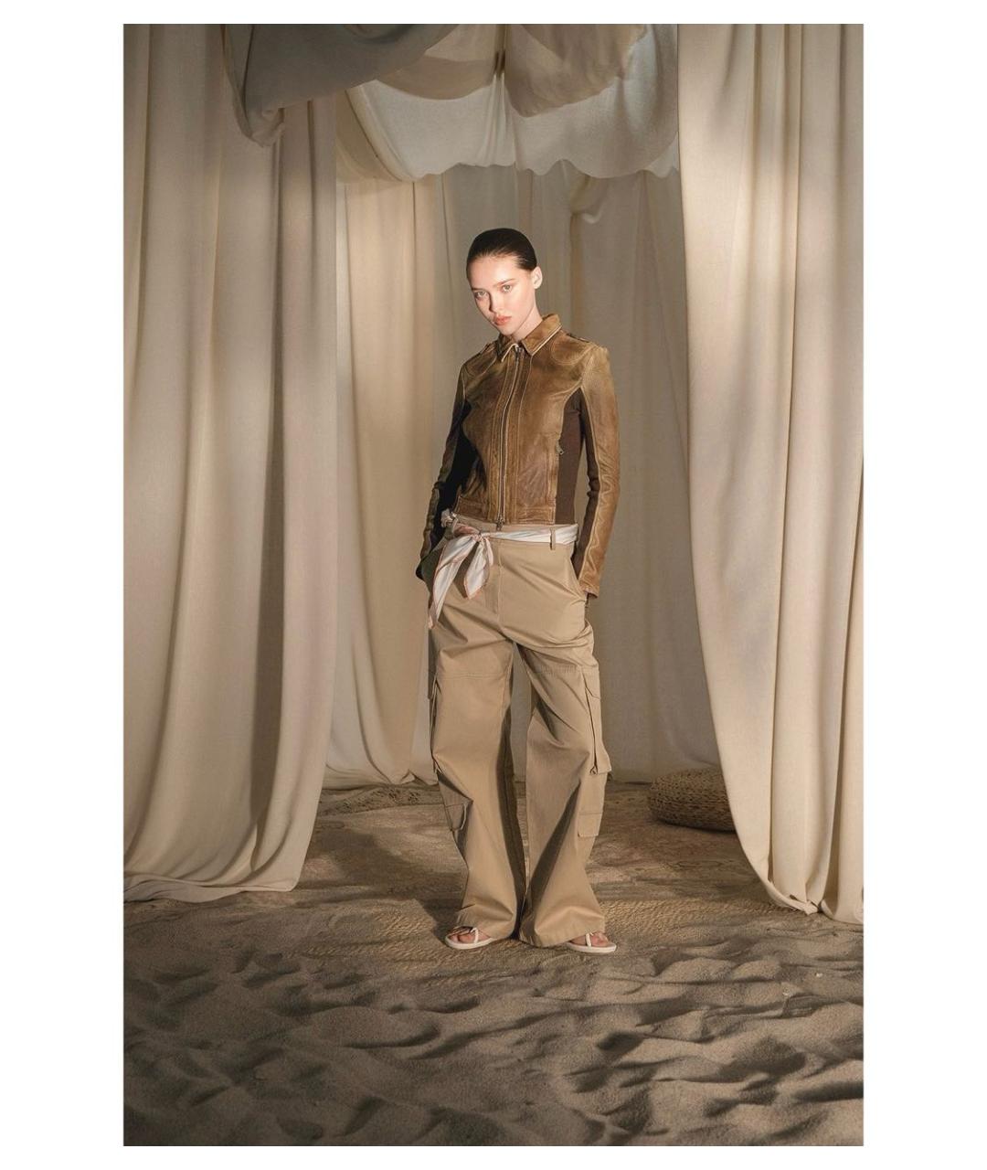 DIESEL Коричневая кожаная куртка, фото 6