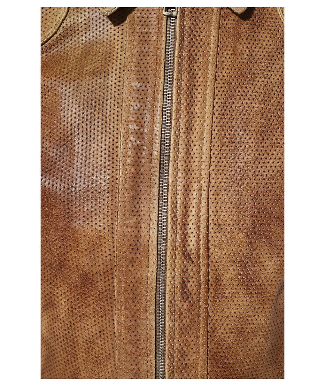 DIESEL Коричневая кожаная куртка, фото 5