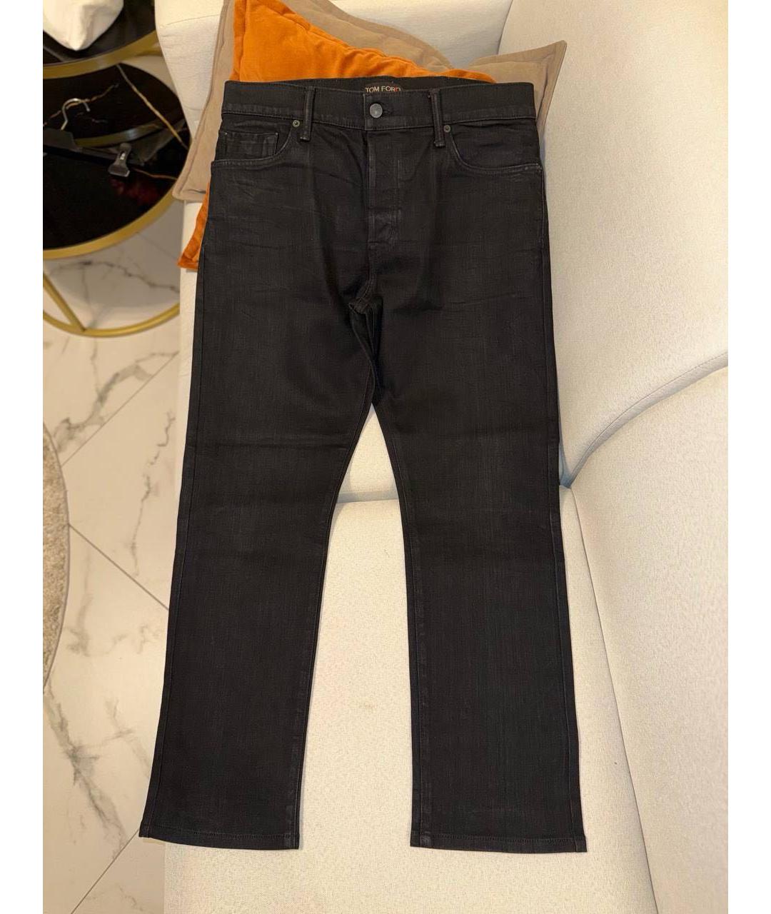 TOM FORD Черные хлопковые прямые джинсы, фото 9