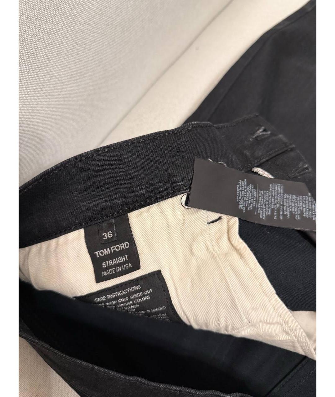 TOM FORD Черные хлопковые прямые джинсы, фото 4