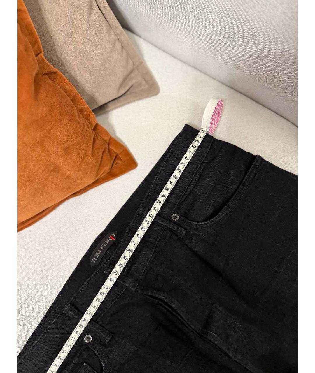 TOM FORD Черные хлопковые прямые джинсы, фото 7