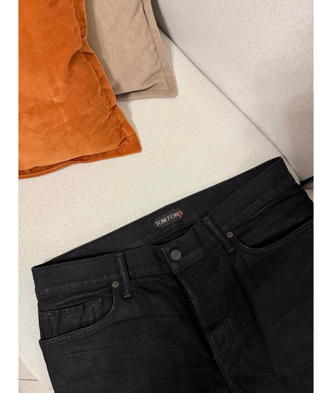 TOM FORD Черные хлопковые прямые джинсы, фото 3