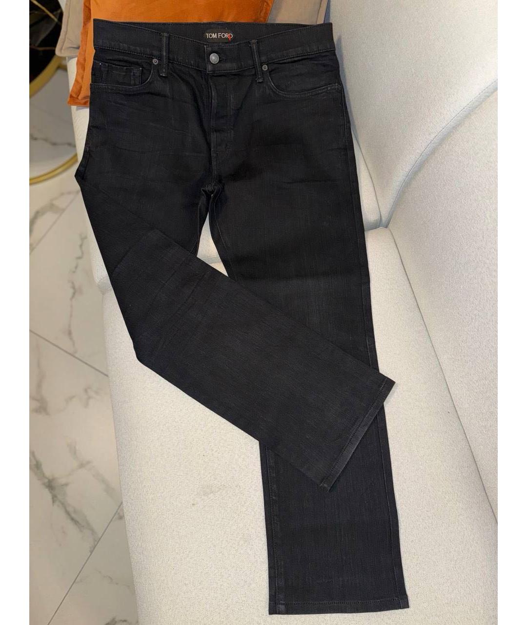 TOM FORD Черные хлопковые прямые джинсы, фото 6