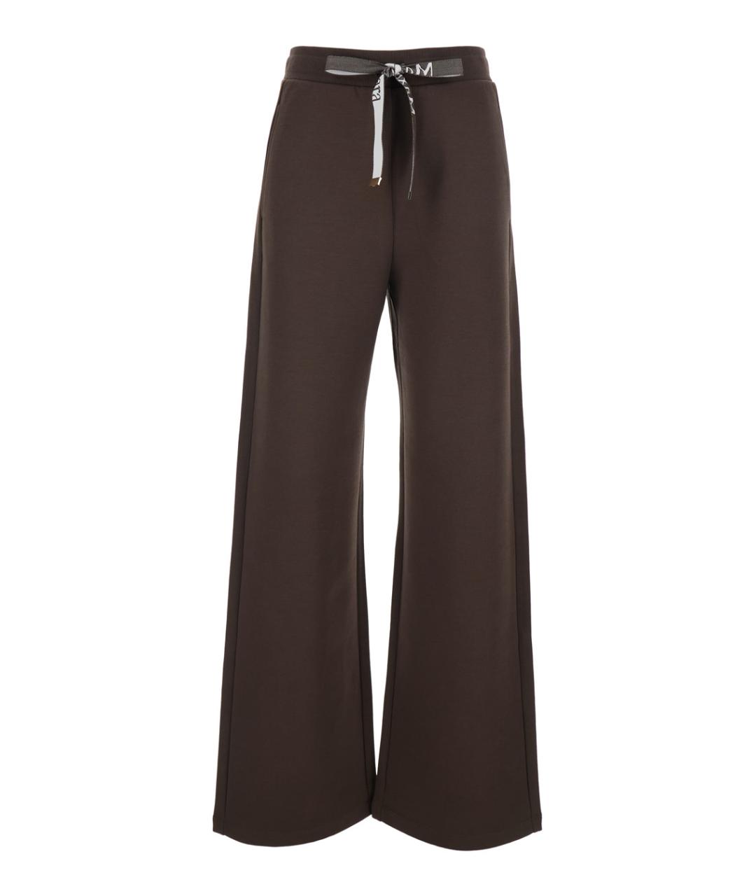 'S MAX MARA Коричневые хлопковые прямые брюки, фото 1