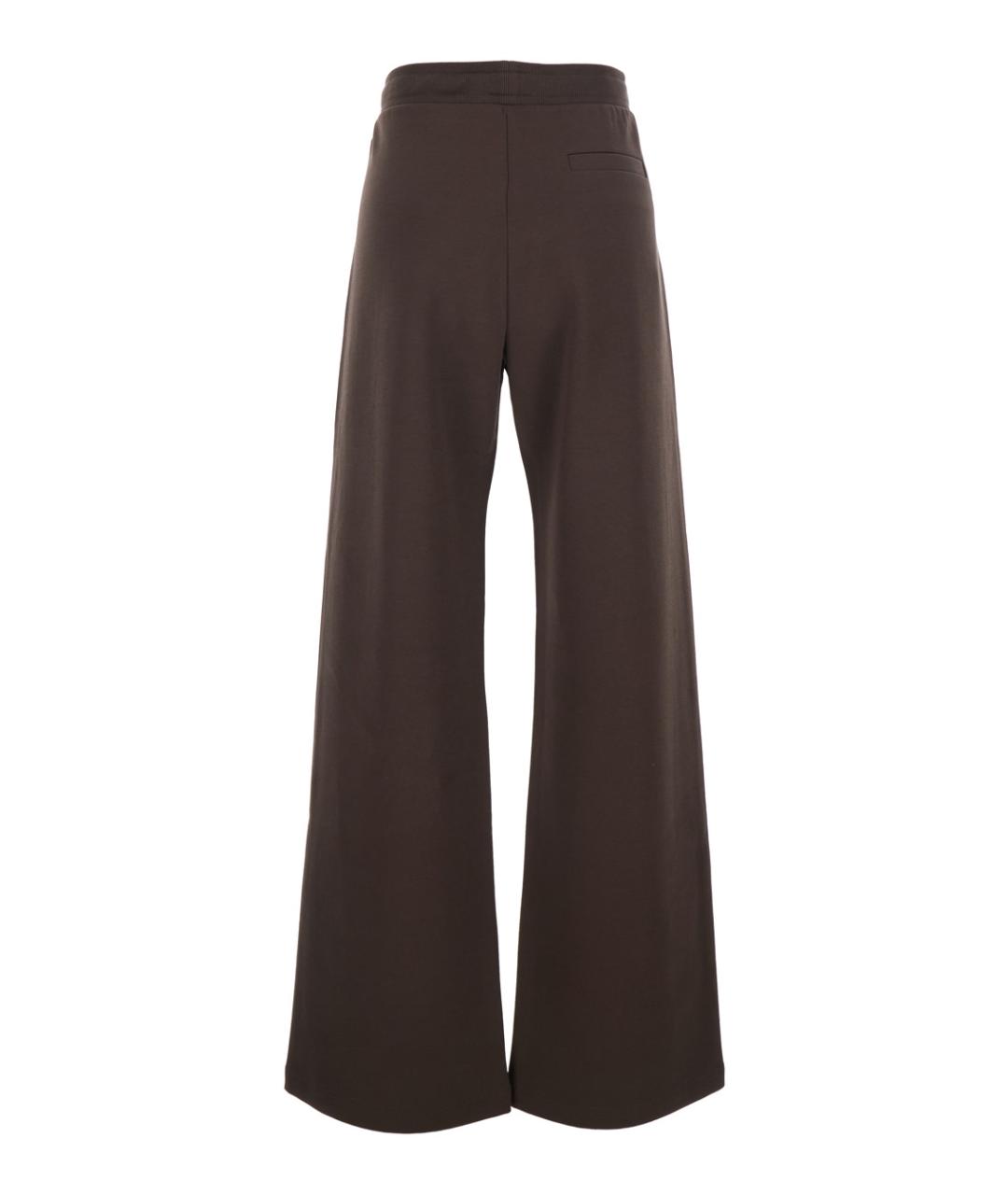 'S MAX MARA Коричневые хлопковые прямые брюки, фото 2